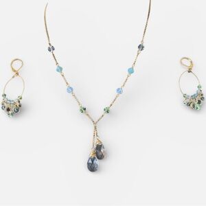 Beautiful Crystal Jewelry Set in Gold/Amber and Green/Blue